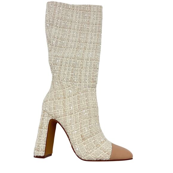 Steve Madden Women's Ally Knee High Boot, NATURAL Tweed Size 7 NEW - Picture 2 of 7